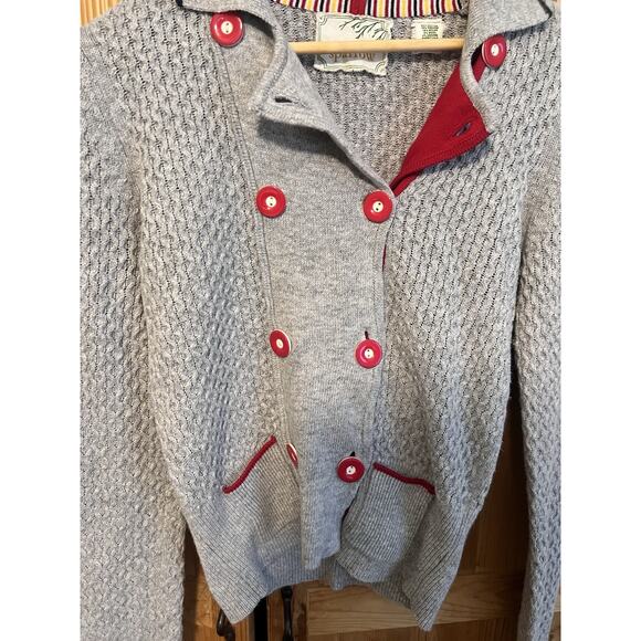 Anthropologie Sparrow For Anthro Gray Button Sweater Cotton/wool/angore Size M - Picture 2 of 8